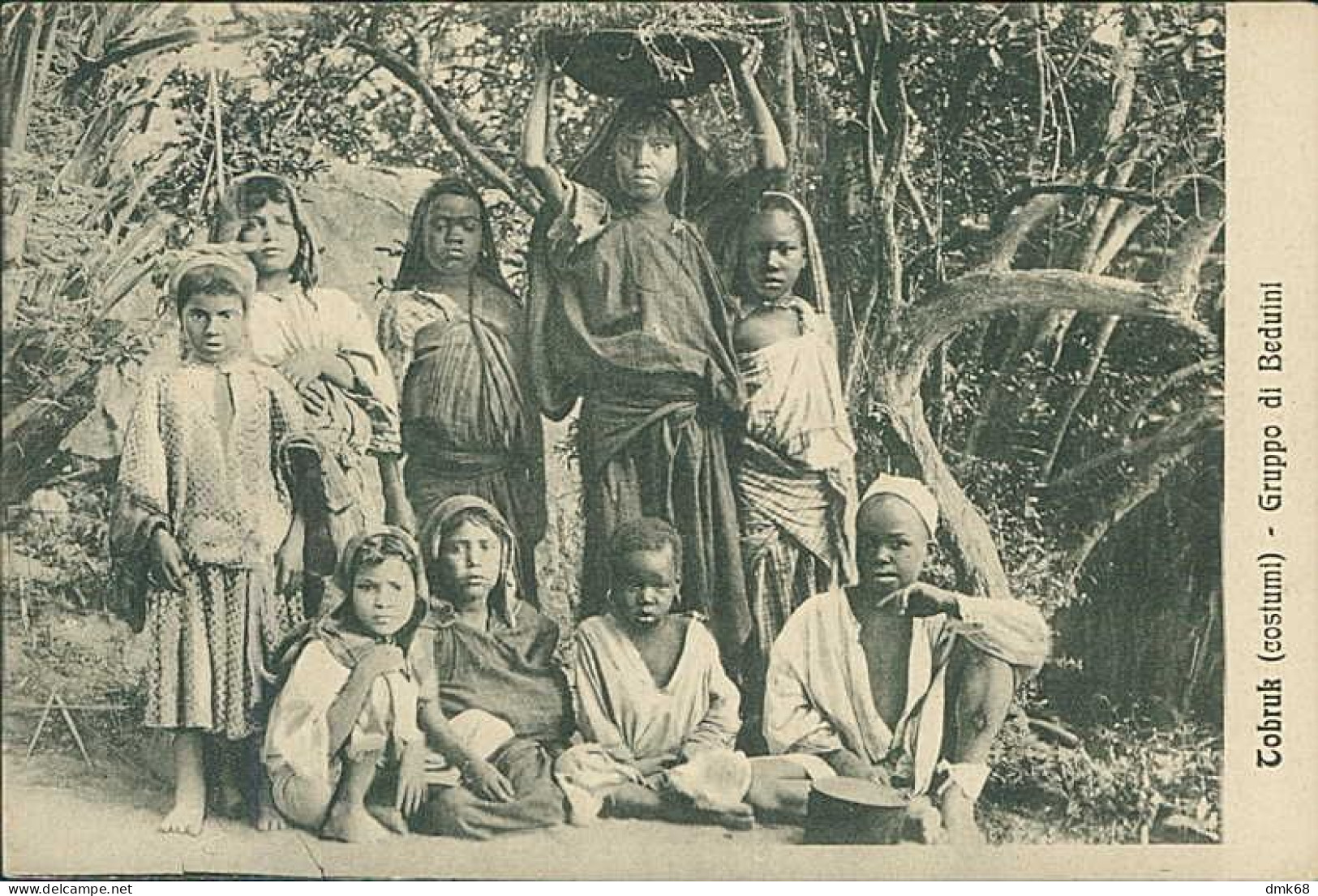 LIBIA / LIBYA - TOBRUCH / TOBRUK - COSTUMI -  GRUPPO DI BEDUINI  - ED. ALTEROCCA - 1910s (12568) - Eritrea