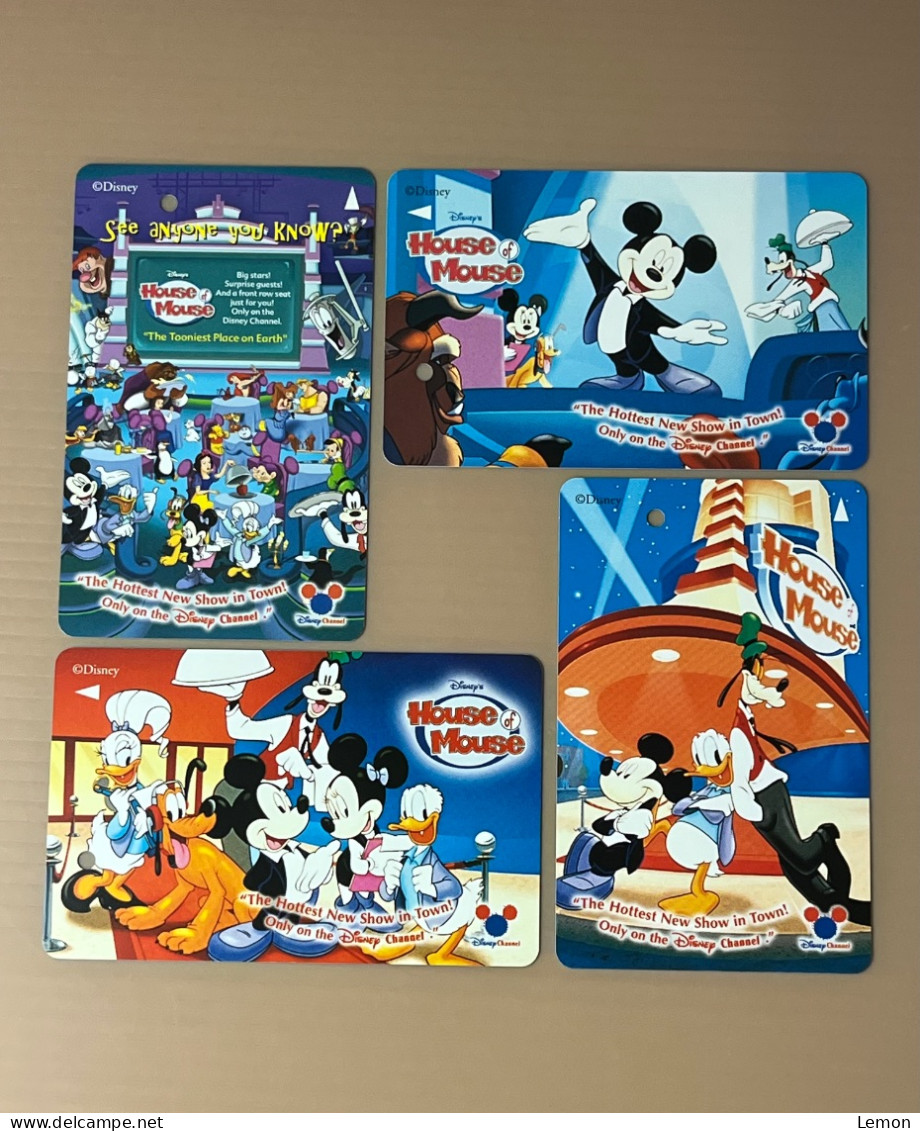 Mint Singapore Transitlink SMRT Metro Train Subway Ticket Card, Disney Channel Mickey Mouse, Set Of 4 Mint Cards - Singapore