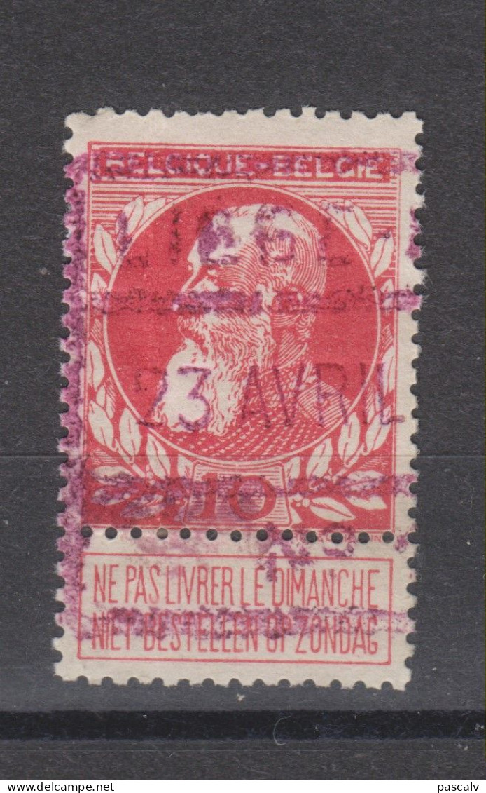 COB 74 Oblitération Rouge Des Chemins De Fer LIEGE-GUILLEMINS - 1905 Grove Baard