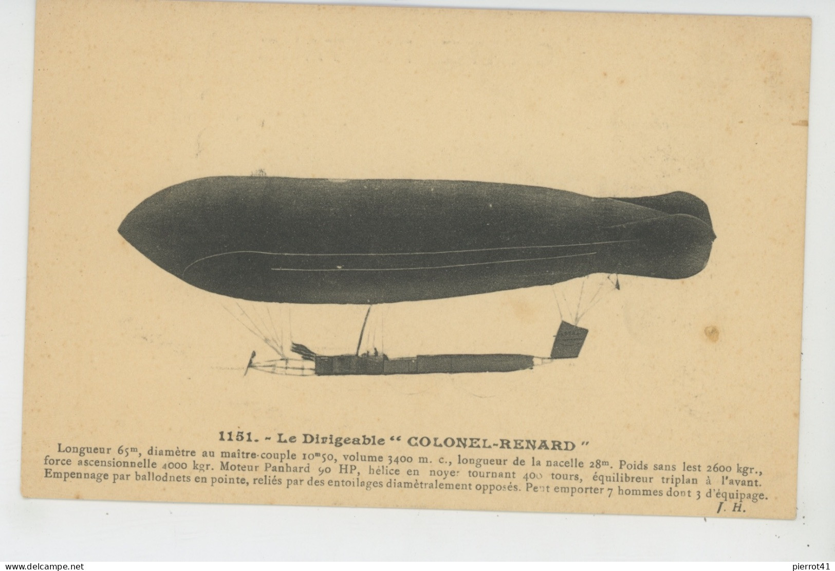 AVIATION - DIRIGEABLES - Le Dirigeable " COLONEL RENARD " - Zeppeline