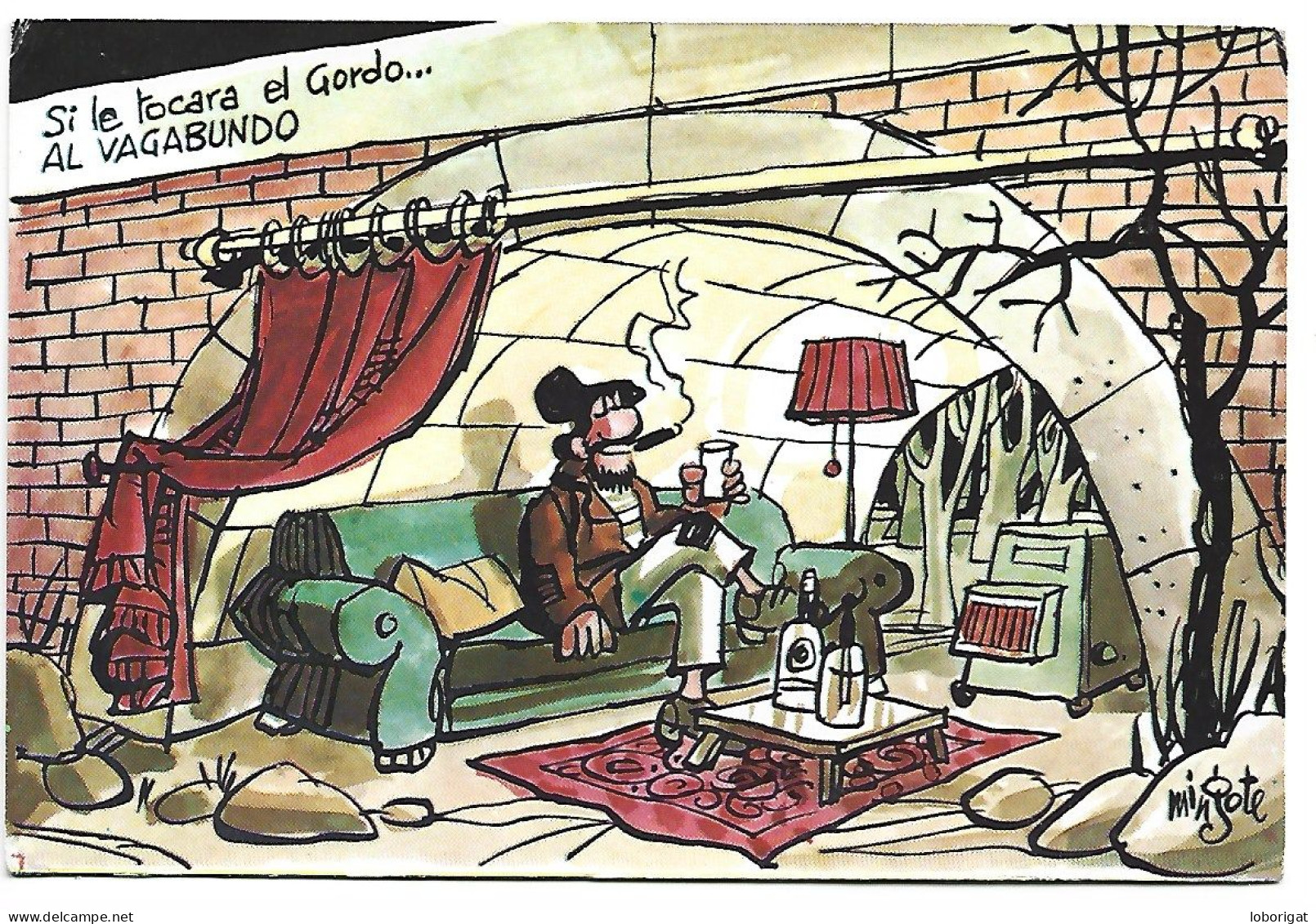 SI LE TOCARA EL GORDO...... AL VAGABUNDO.- ILUSTRACION DE MINGOTE - Zeitgenössisch (ab 1950)