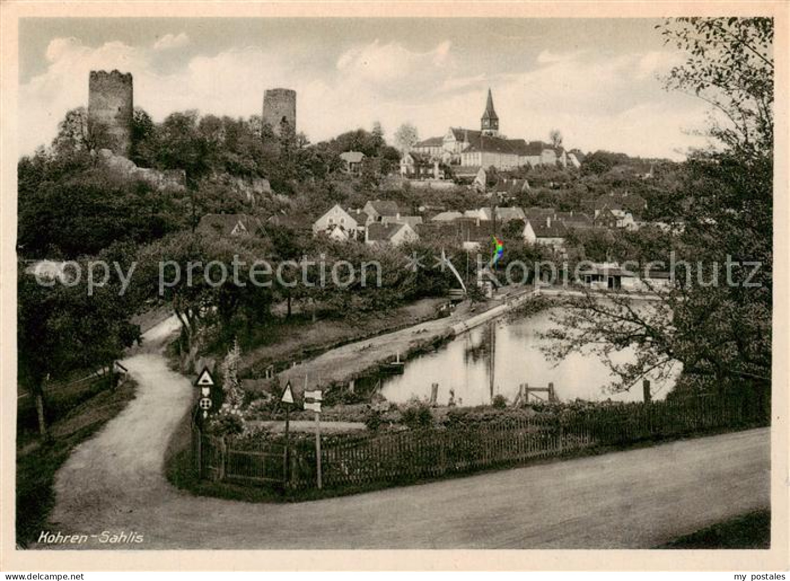 73854699 Kohren-Sahlis Panorama Freibad Blick Zur Stadt Burgruinen Kirche Kohren - Kohren-Sahlis