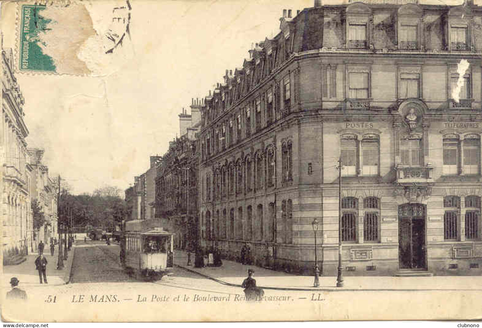 CPA -LE MANS - LA POSTE ET LE Bld RENE LEVASSEUR - Le Mans