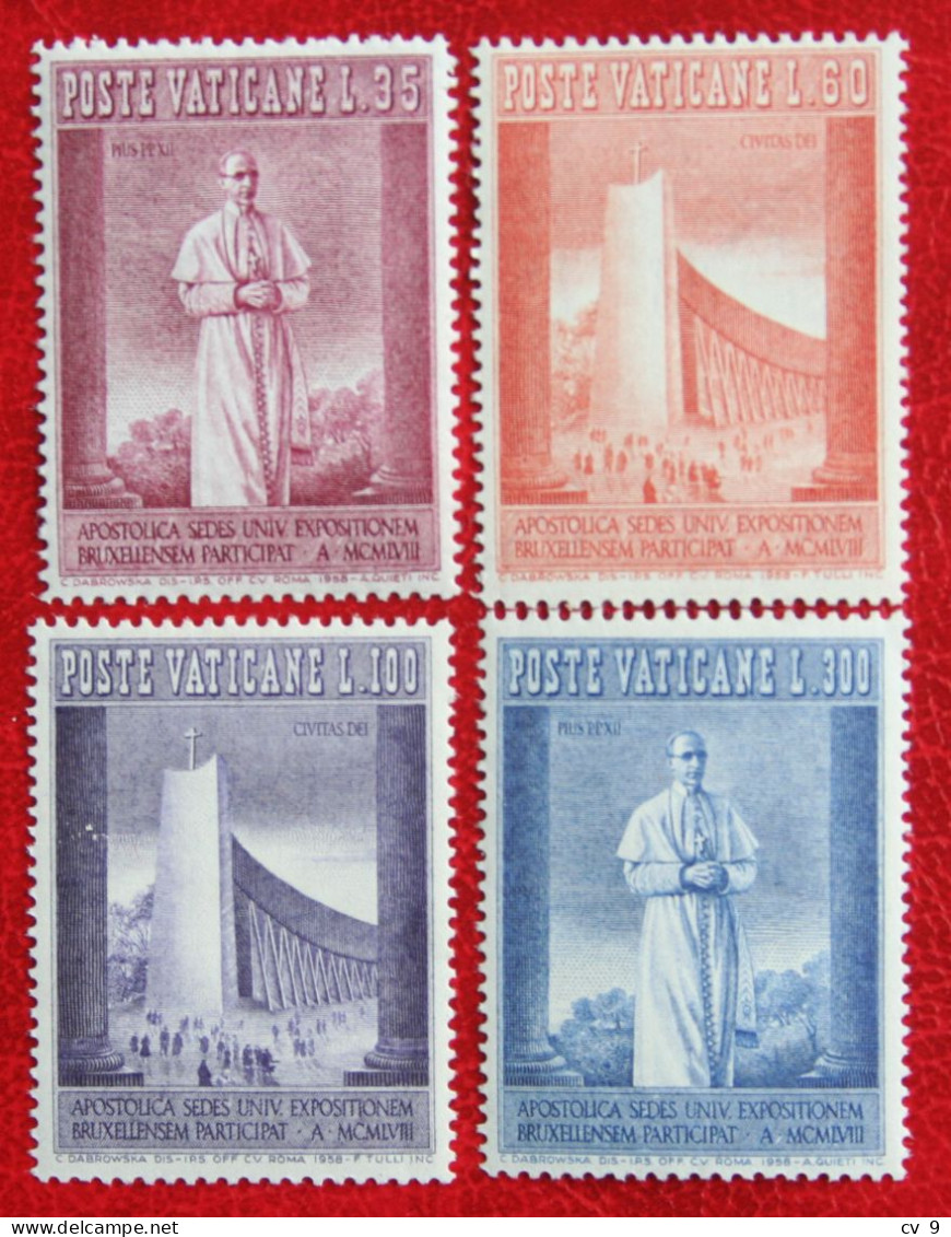Universial Exposition At Brussel PHILEX 1958 Mi 288-291 Yv 257-260 POSTFRIS / MNH VATICANO VATICAN VATICAAN - Unused Stamps