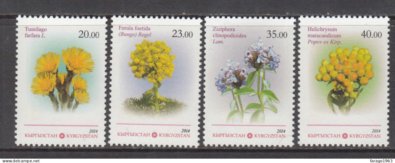 2014 Kyrgyzstan Medicinal Plants Health Complete Set Of 4 MNH - Kirgizië