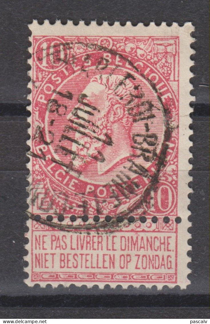 COB 58 Oblitération Centrale Ambulant CHARLEROI-BRAINE-LE-COMTE - 1893-1900 Fijne Baard