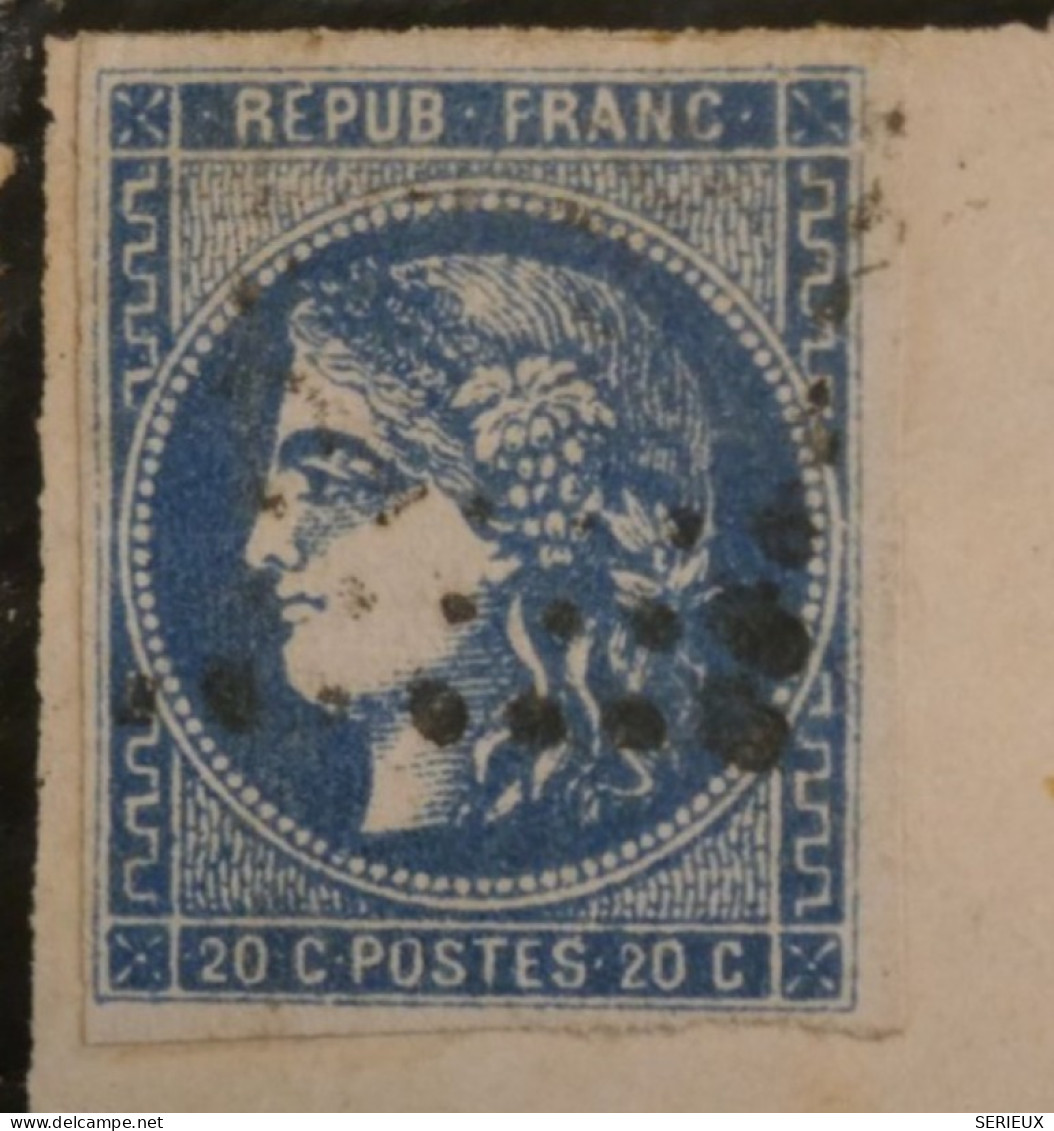 DN11 FRANCE LETTRE RR 1871  PETIT BUREAU FLERS A LE MANS + BORDEAUX  N°46 FONCé +VU M. BEHR .DISPERSION COLLECTION ++++ - 1849-1876: Période Classique