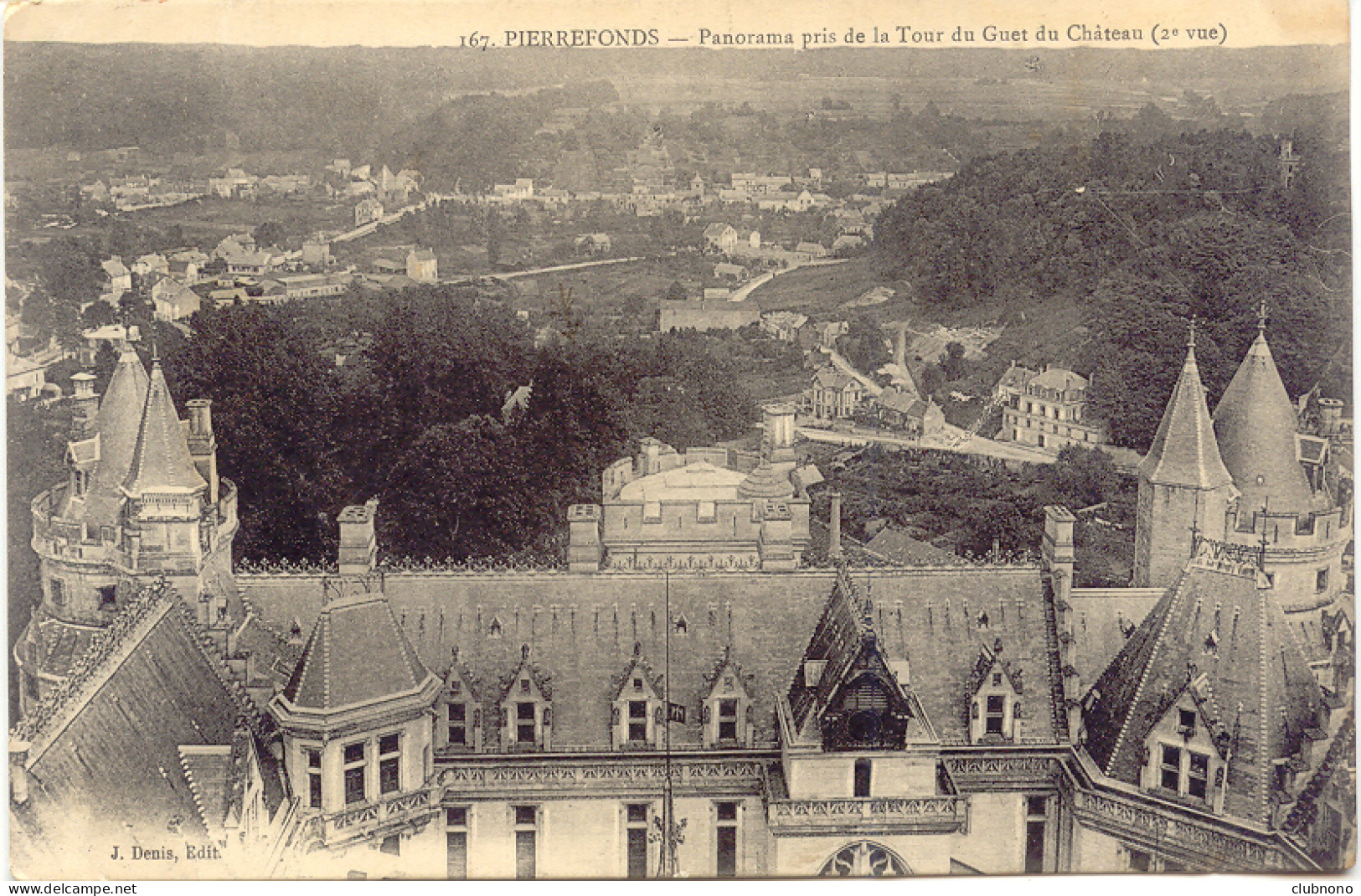 CPA - PIERREFONDS - PANORAMA PRIS DE LA TOUR DU GUET DU CHATEAU - Pierrefonds