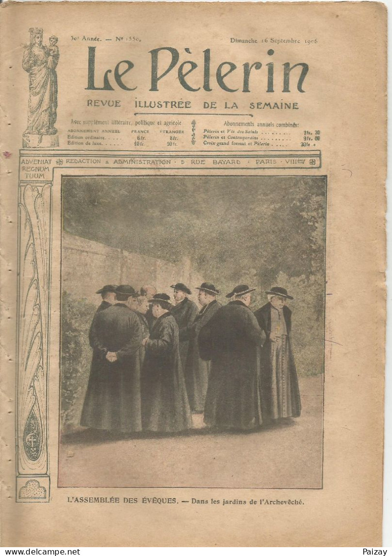 Le Pèlerin Revue Illustrée N° 1550 16 Septembre 1906 Rousseau Quimper Aix Tarentaise Bourges Reims Moulins Nîmes Maures - Andere & Zonder Classificatie