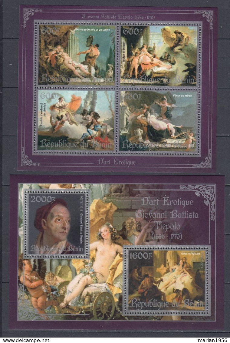 Benin 2013 - Peinture - D'art Erotique - TIEPOLO - BL + BF  - MNH - Nudi