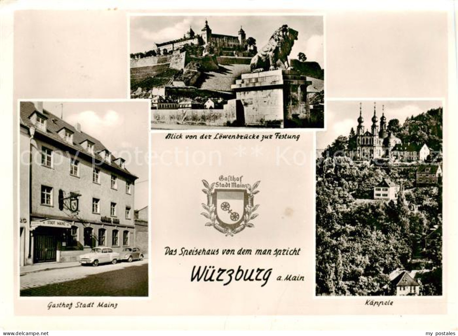 73854629 Wuerzburg Gasthof Stadt Mainz Blick Von Der Loewenbruecke Zur Festung K - Wuerzburg