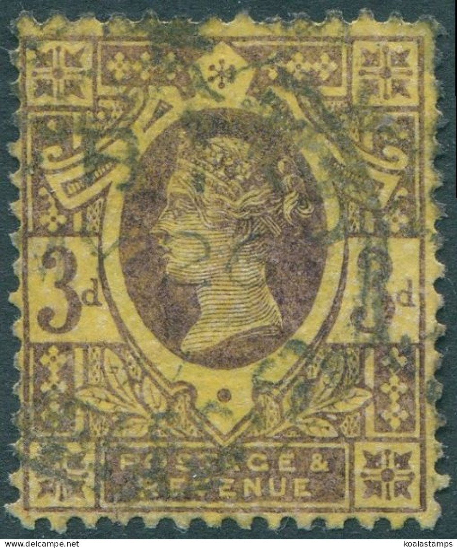 Great Britain 1887 SG202 3d Purple/yellow QV #2 FU - Other & Unclassified