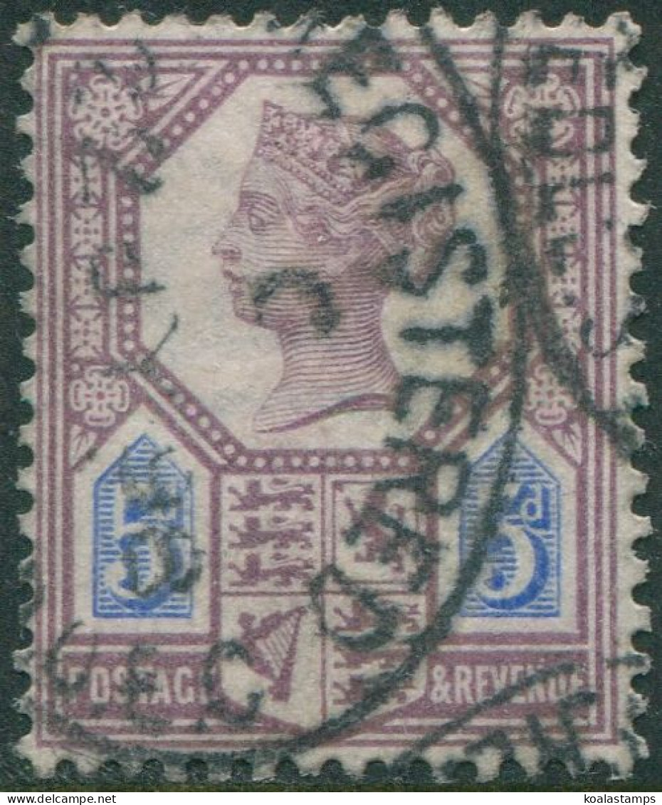 Great Britain 1887 SG207a 5d Dull Purple And Blue QV #1 FU - Otros & Sin Clasificación