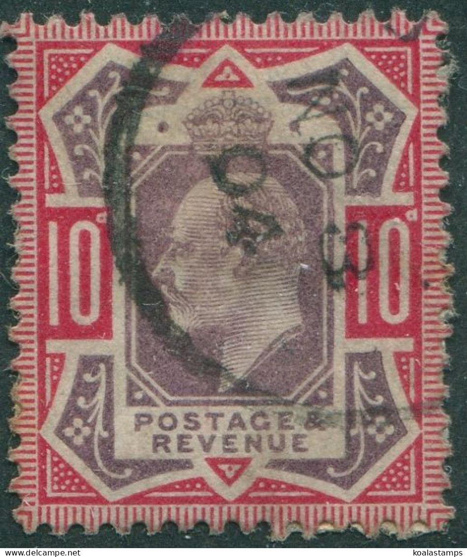 Great Britain 1902 SG254 10d Dull Purple And Carmine KEVII #1 FU - Unclassified