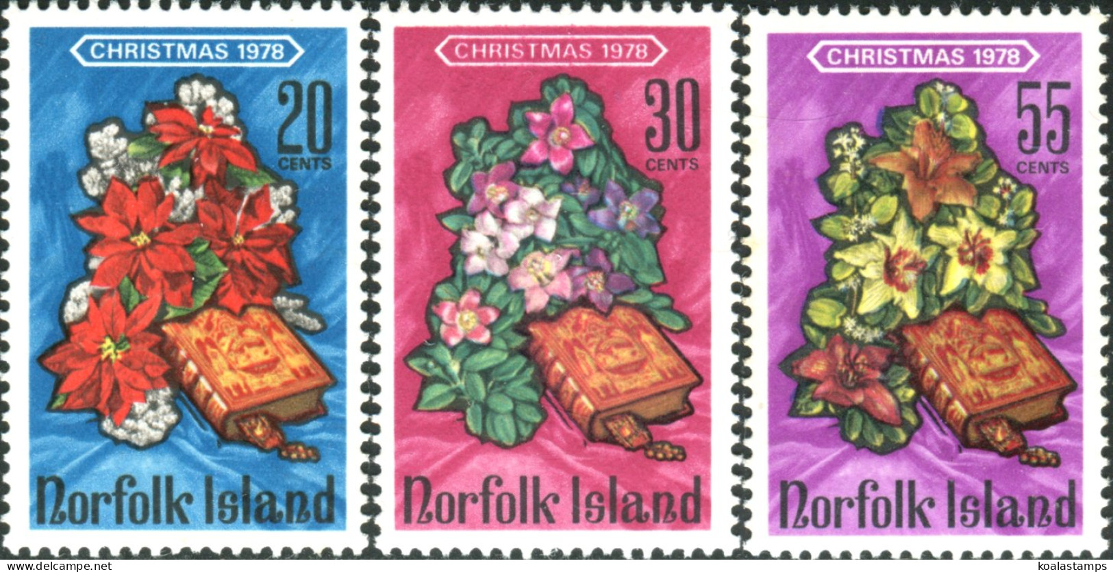 Norfolk Island 1978 SG215-217 Christmas Flowers And Bible Set MNH - Norfolkinsel