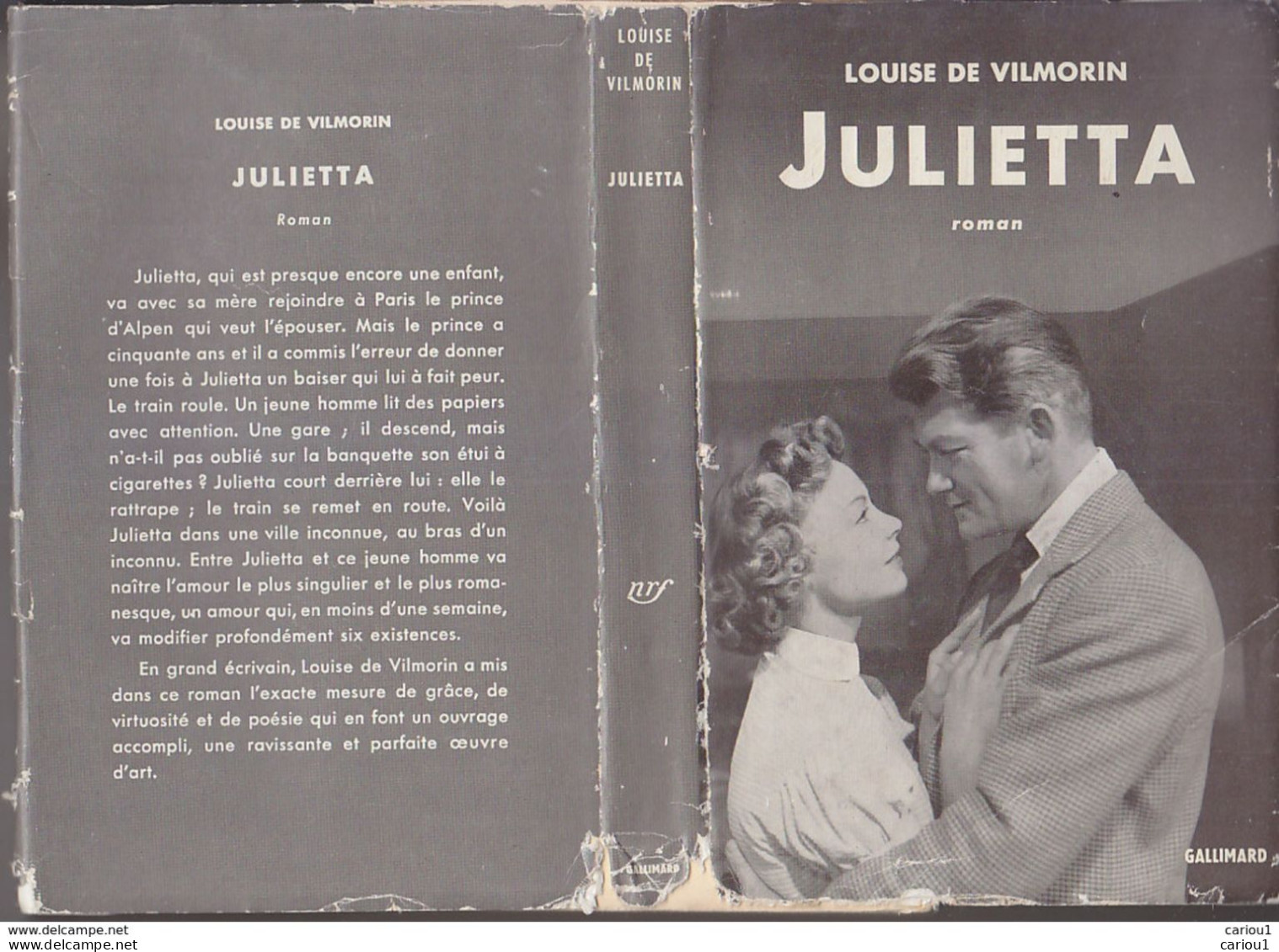 C1  Louise De VILMORIN - JULIETTA Jaquette Film JEAN MARAIS DANY ROBIN Madeleine Castaing PORT INCLUS France - Otros & Sin Clasificación