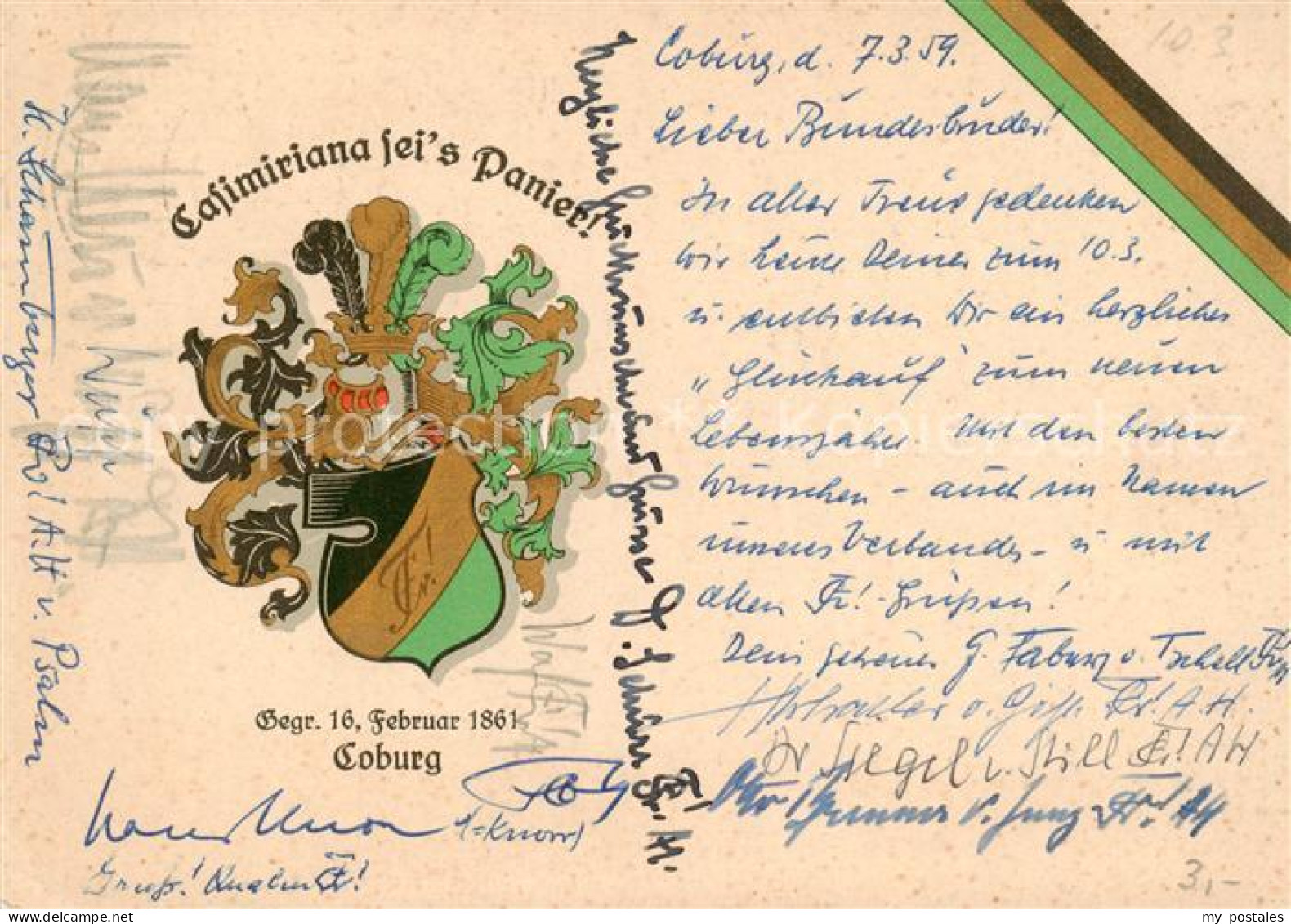 73854607 Coburg Wappen Der Studentenvereinigung Casimiriana Sei’s Panier Coburg - Coburg