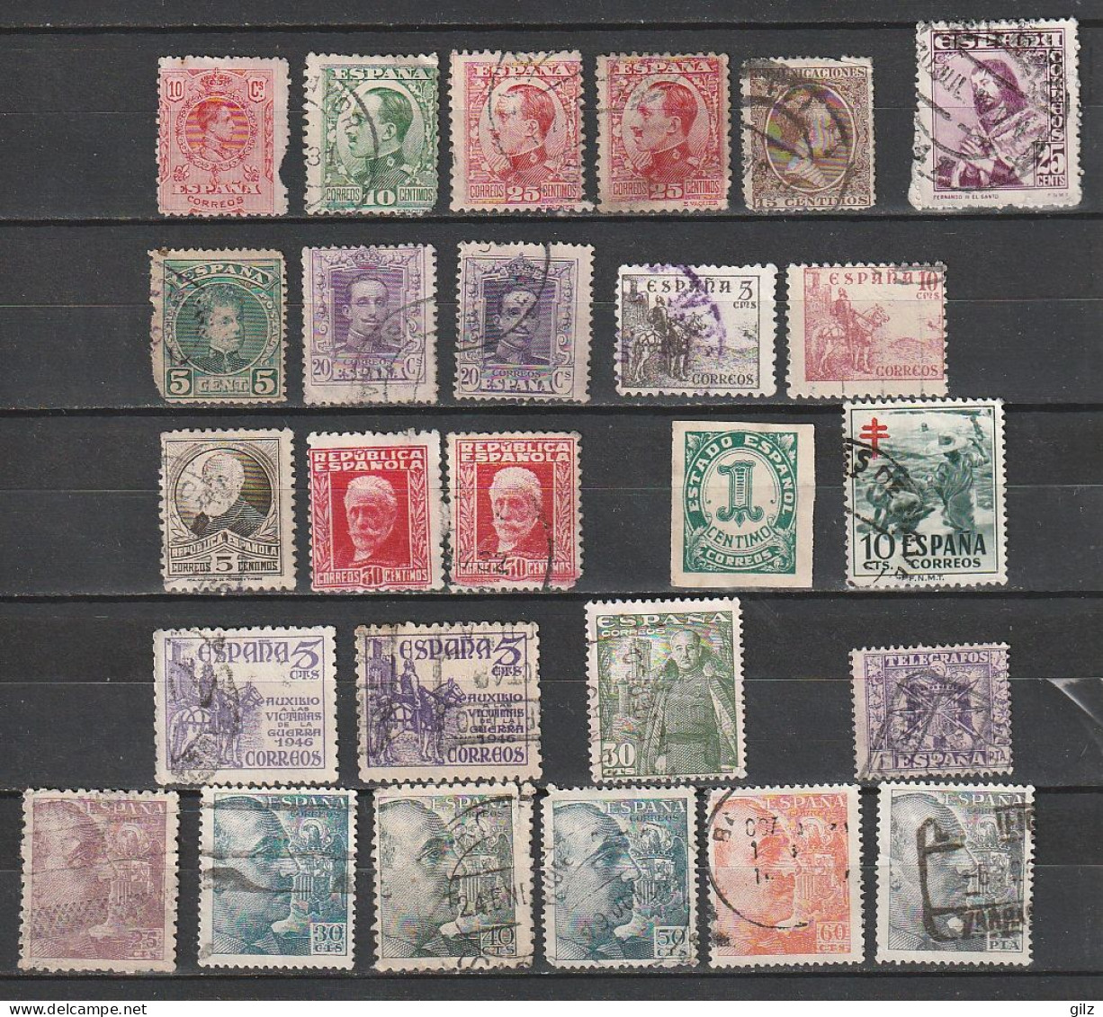 Espagne, Lot Collection De Timbres Oblitérés, Avant 1940 - Collezioni