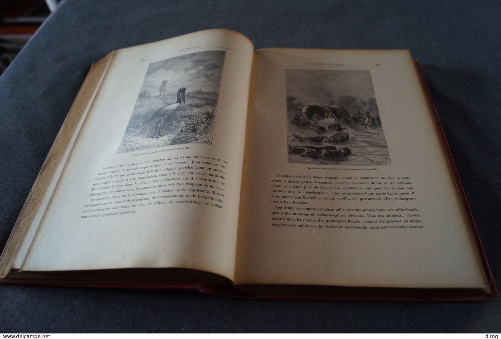 superbe ouvrage de Jules Verne,les enfants du capitaine Grant,collection Hetzel,620 pages,28 Cm./18,5 Cm.