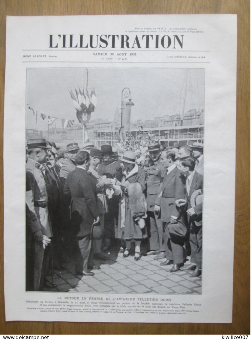 1924 Le Retour De L Aviateur PELLETIER DOISY à Marseille Vieux Port   QUAI DES BELGES Aviation Aviateur Besin   Porthos - Non Classificati