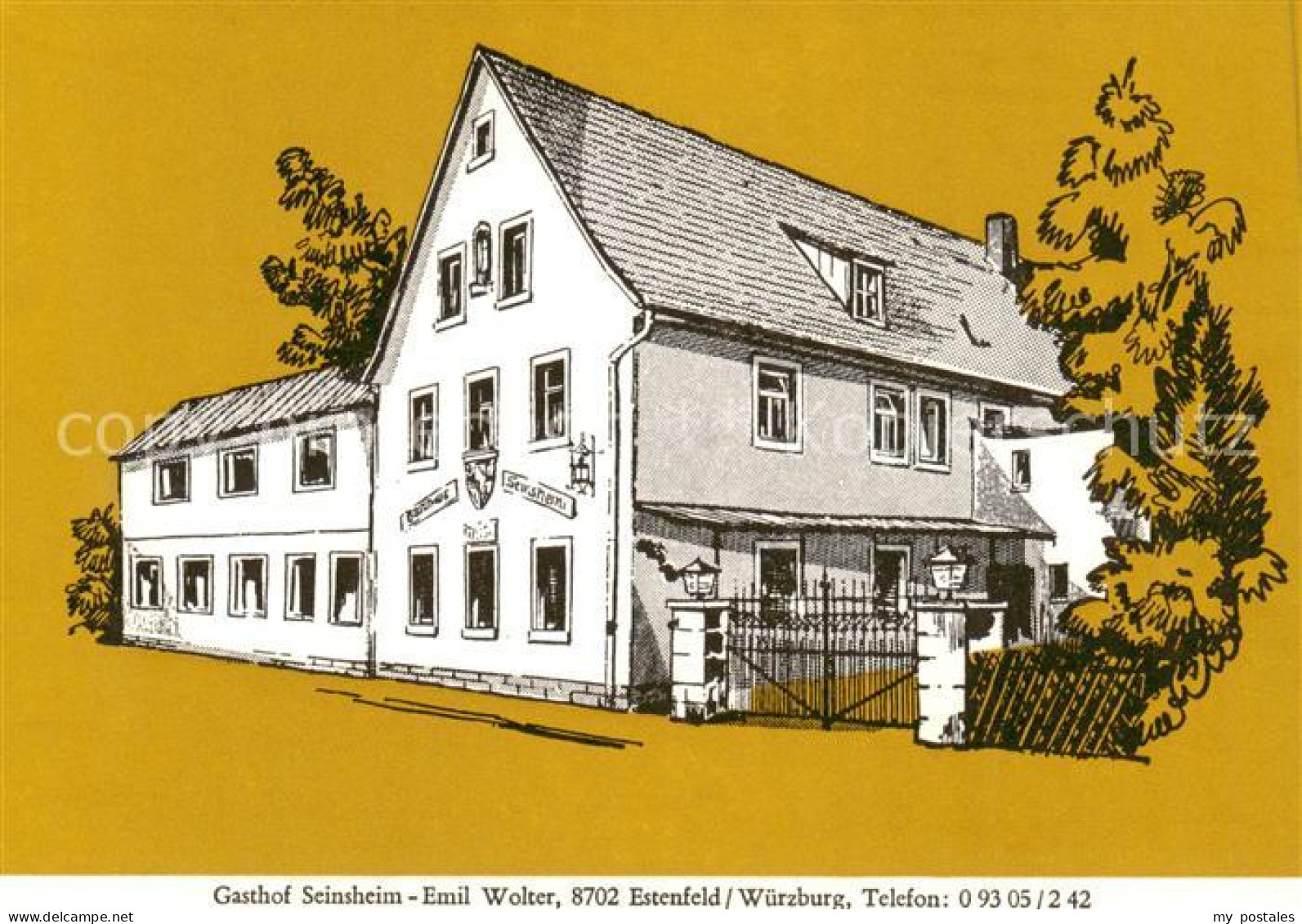 73854545 Estenfeld Gasthof Seinsheim Zeichnung Estenfeld - Altri & Non Classificati