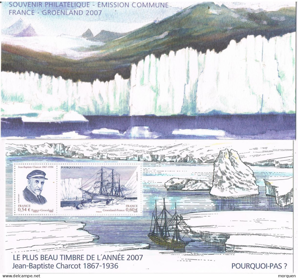 54921.  Souvenir Philatelique FRANCE 2007. Groenland, Yvert 34 ** - Lettres & Documents