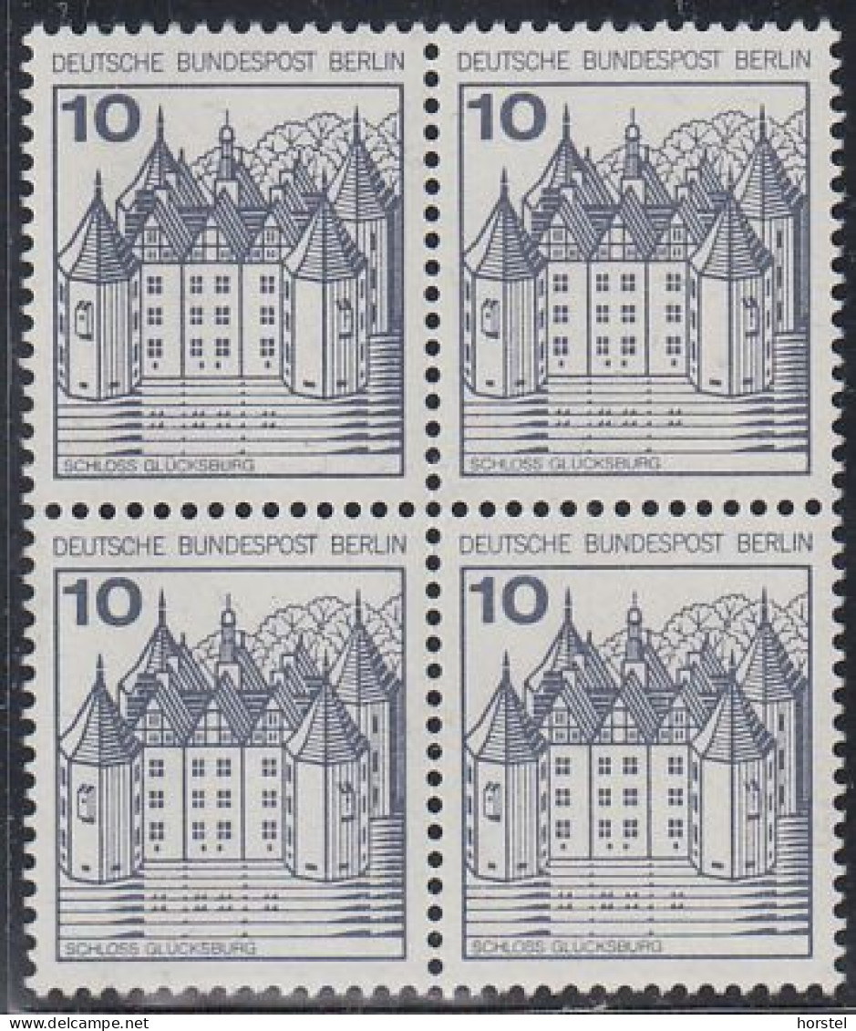 Berlin Mi.Nr.532 - Burgen Und Schlösser - Glücksburg - 4er Block - Postfrisch - Ungebraucht