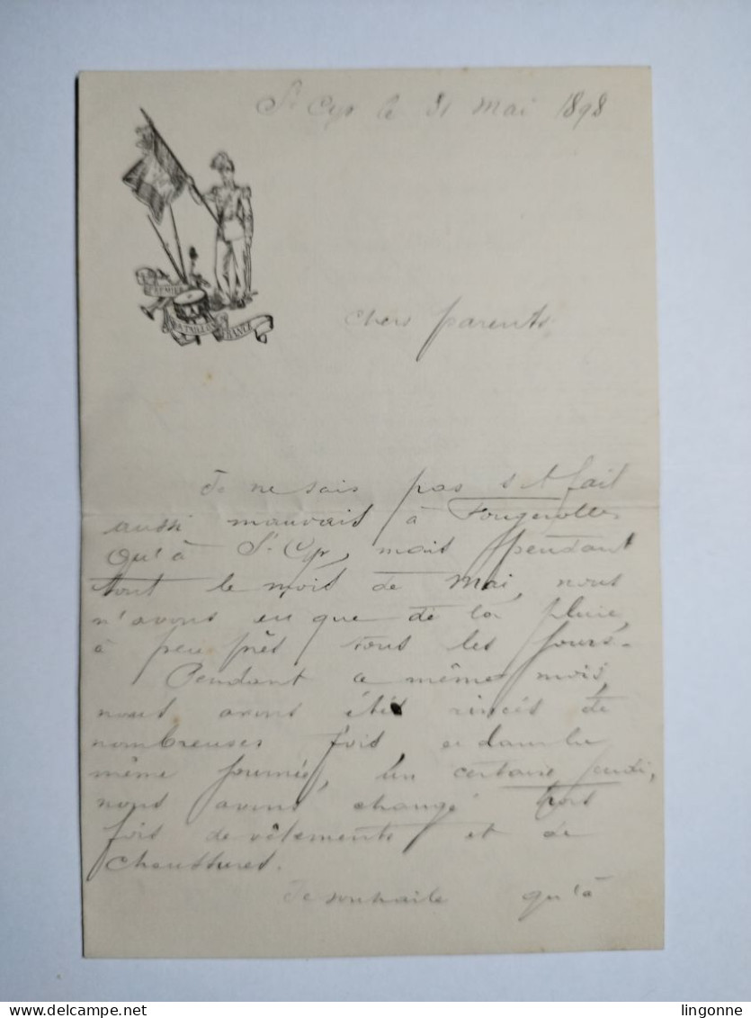 1898 SAINT CYR Premier Bataillon De France Mr RAPENNE - FOUGEROLLES (Haute-Saône 70) Affaire COULIN - Documents