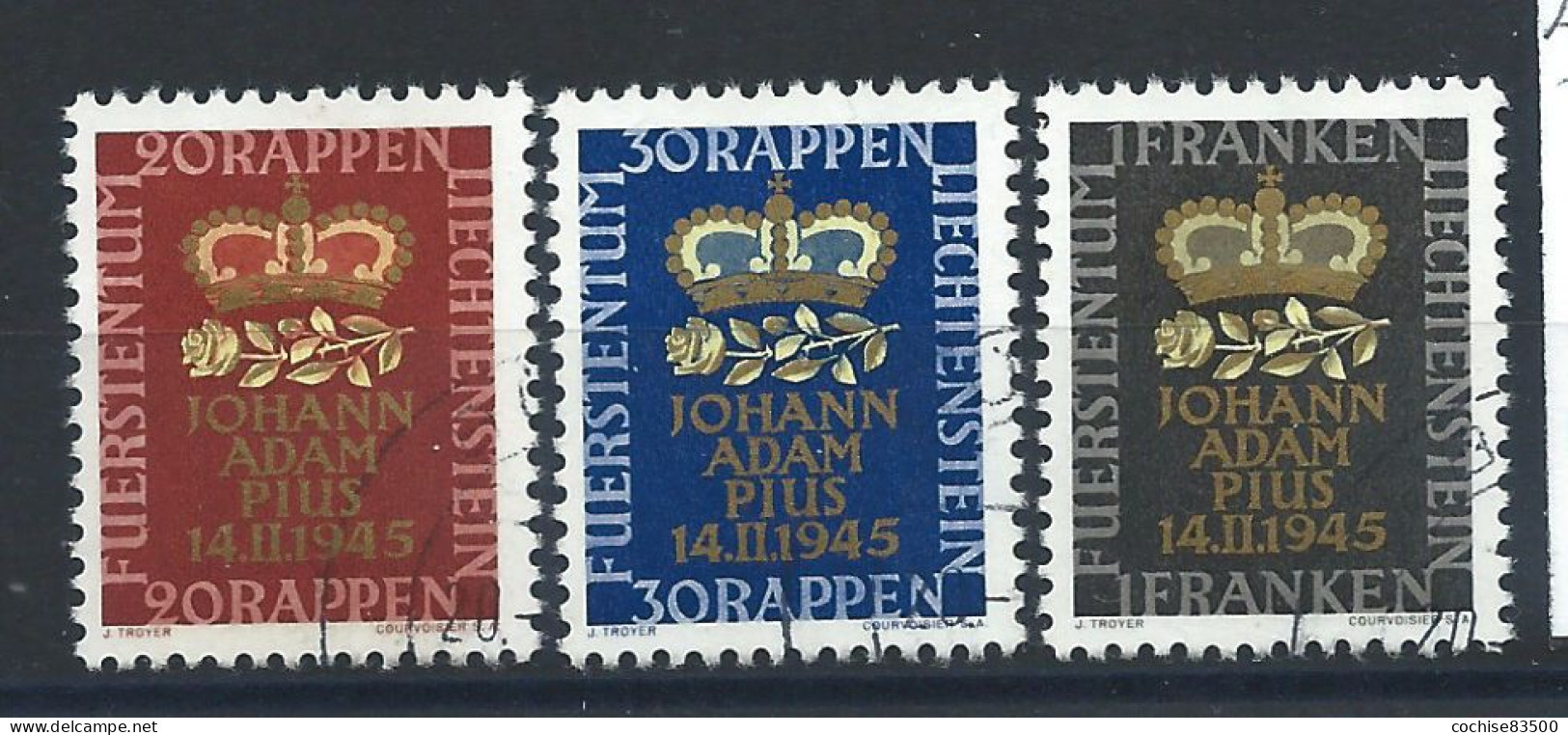 Liechtenstein N°215/17 Obl (FU) 1945 - Naissance Du Prince Jean-Adam - Used Stamps
