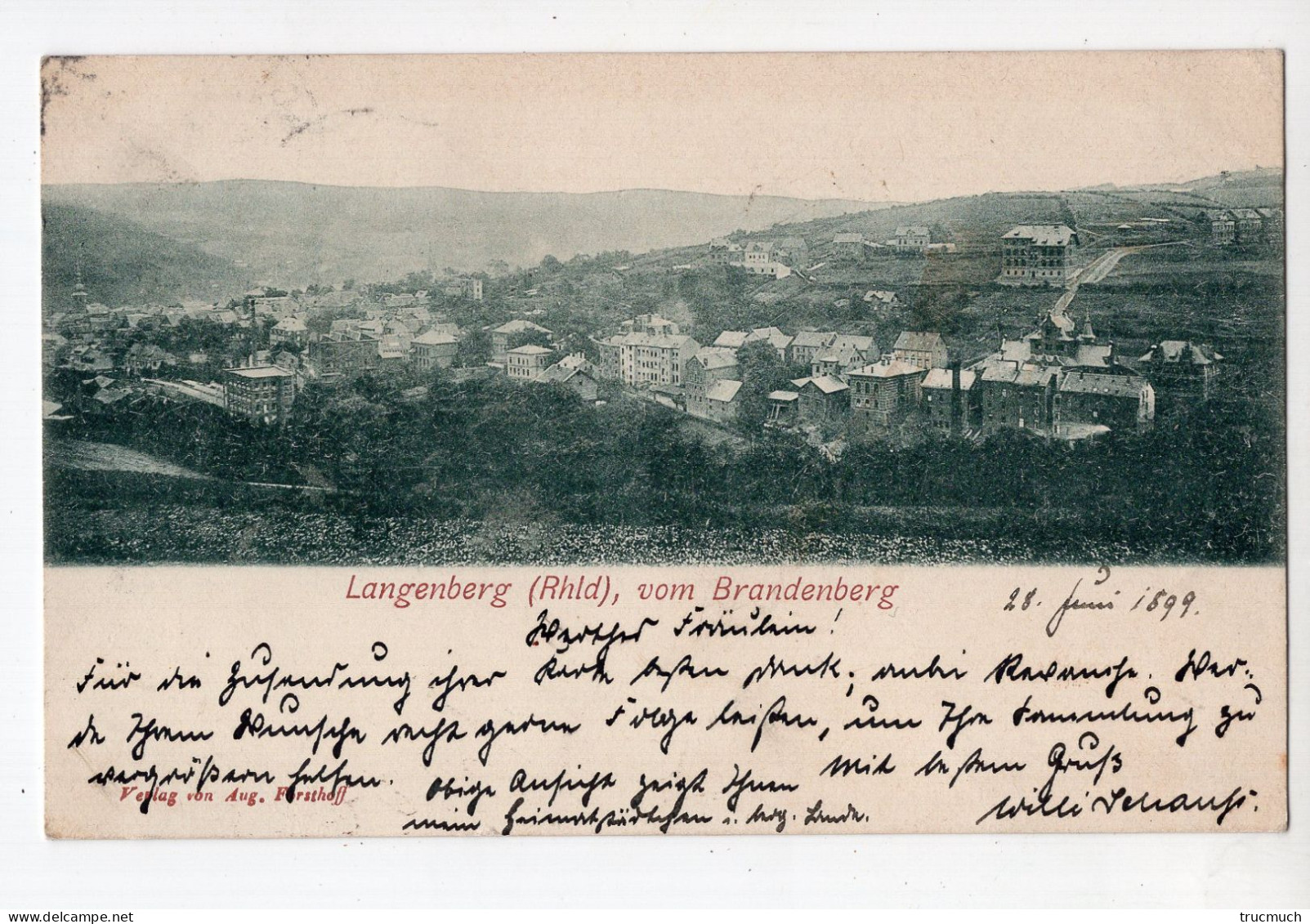 138 - LANGENBERG ( Rheinland),vom Brandenberg *1899* - Altri & Non Classificati