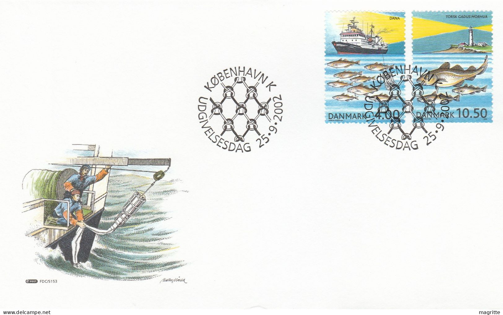 ICES 2002 Danemark Feroe Groenland FDC 's Requin Poissons Danmark Denmark Faroe Foroyar Greenland FDC's Sea Shark Fish - Gezamelijke Uitgaven