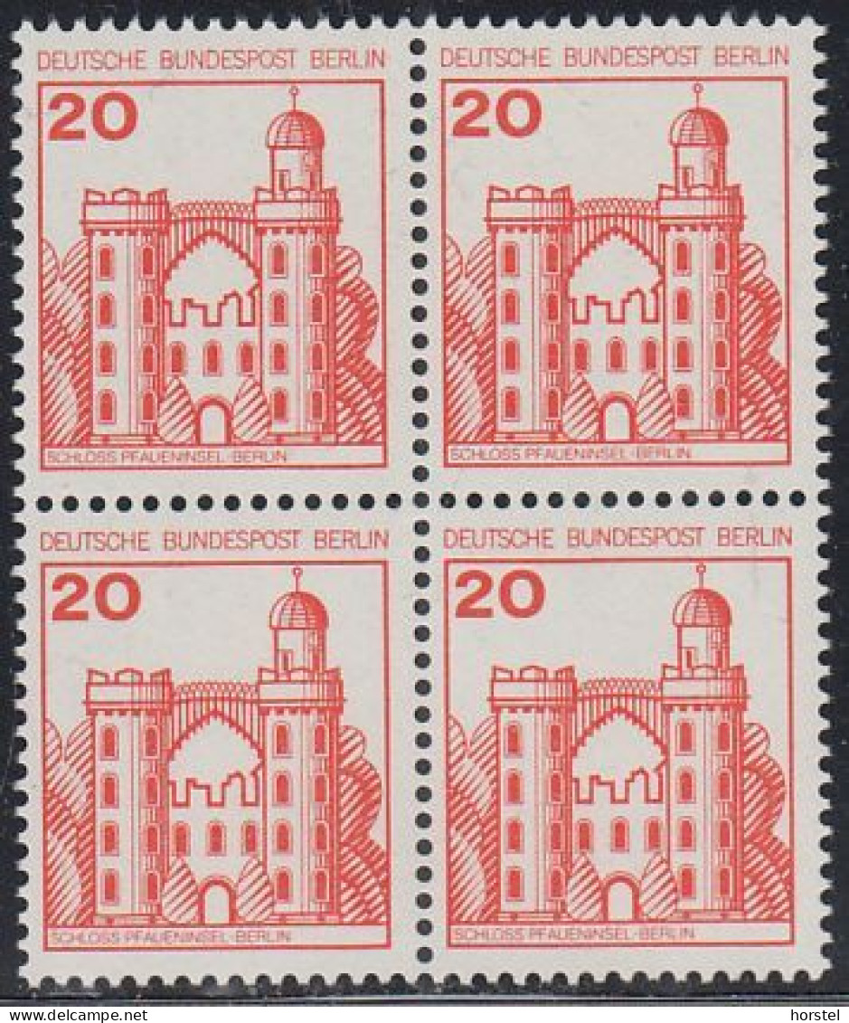 Berlin Mi.Nr.533 - Burgen Und Schlösser - Pfaueninsel - 4er Block - Postfrisch - Nuovi