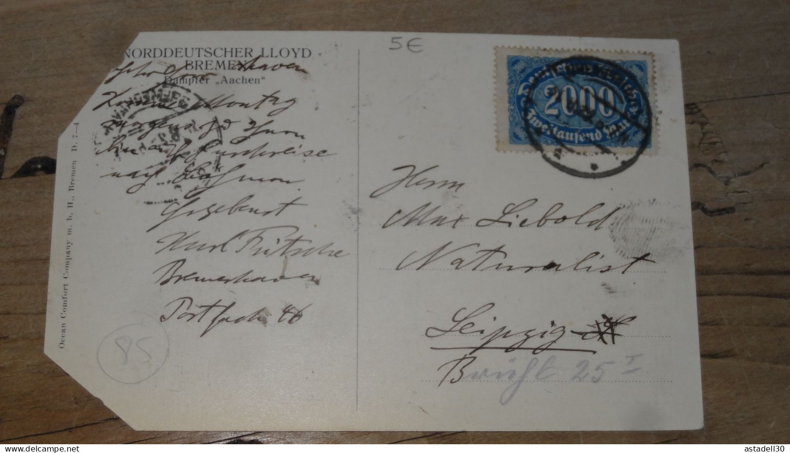 Sur Cpa, Timbre De L'inflation Allemande  ............ 240424-18789 - Storia Postale