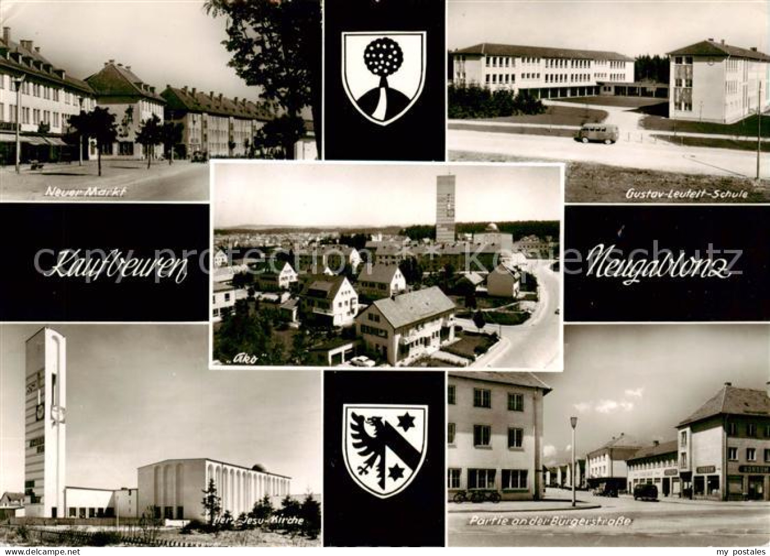 73854487 Kaufbeuren Neuer Markt Herz Jesu Kirche Panorama Gustav Leufelt Schule  - Kaufbeuren