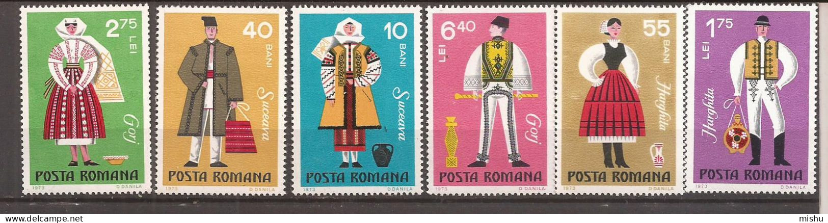 LP 820 Romania - 1973 - COSTUME NATIONALE SERIE, Nestampilat - Andere & Zonder Classificatie