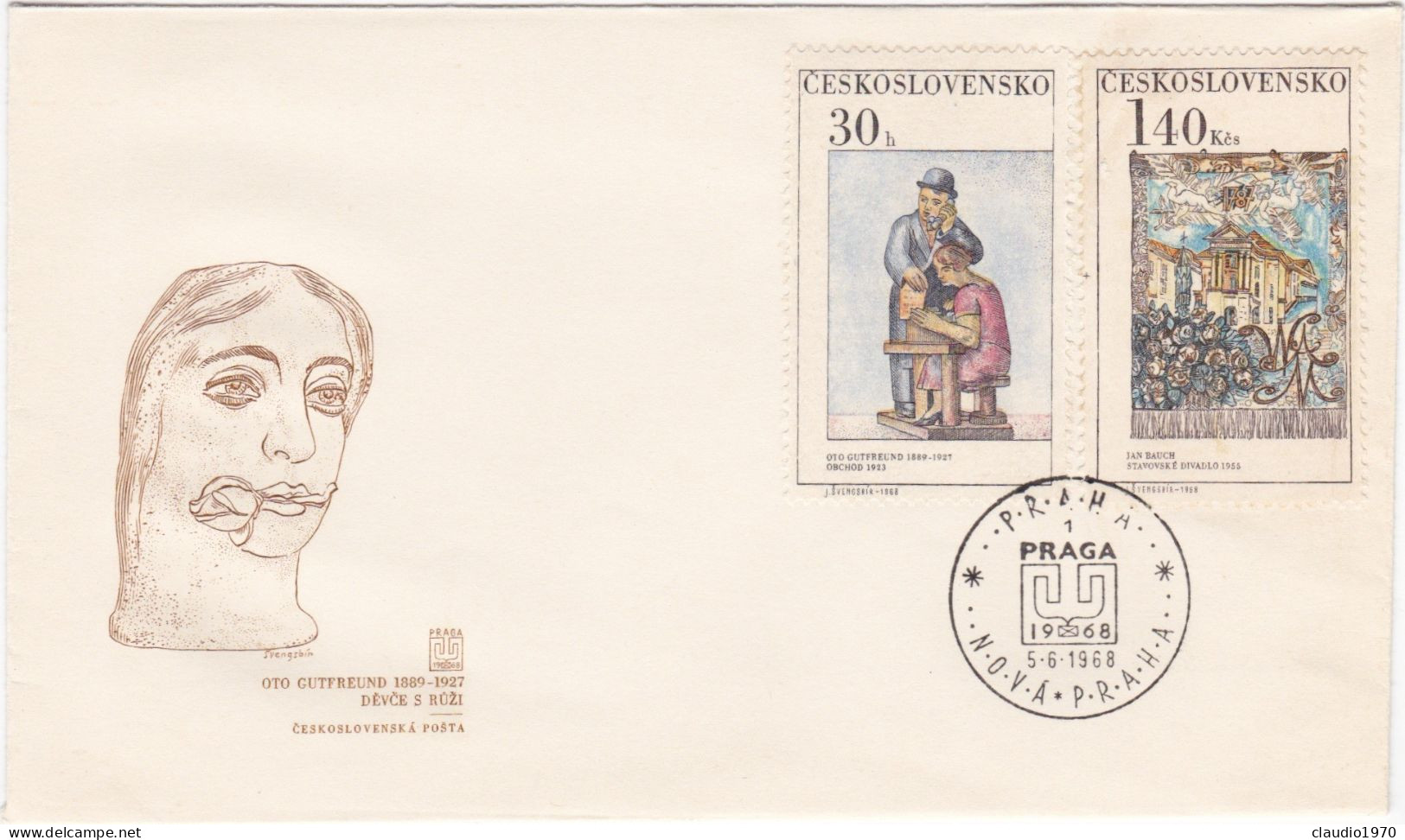 CECOSLOVACCHIA - BUSTA FDC - 1968 - FDC