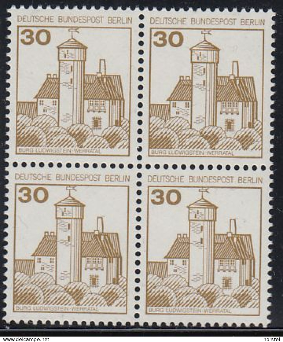 Berlin Mi.Nr.534 - Burgen Und Schlösser - Burg Ludwigstein - 4er Block - Postfrisch - Ungebraucht