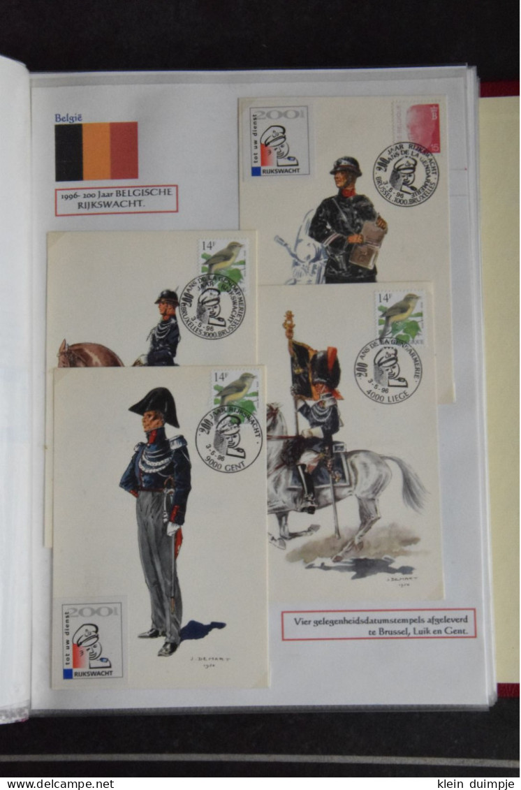 Postzegels En Eerstedag Stempels In Verband Met Politie, Rijkswacht En Ordehandhaving In Europa. Met Begeleidende Tekst. - Collections (with Albums)