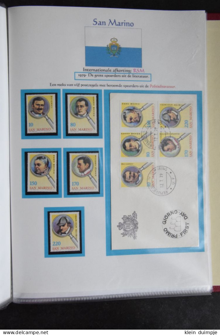 Postzegels en eerstedag stempels in verband met Politie, Rijkswacht en ordehandhaving in Europa. Met begeleidende tekst.