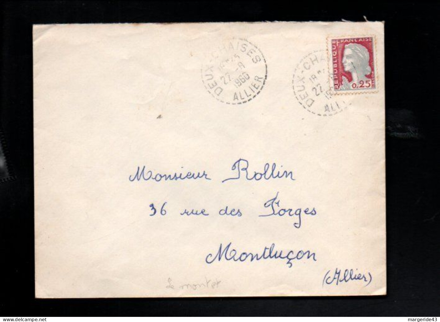 LETTRE DE DEUX CHAISES ALLIER 1960 - 1961-....