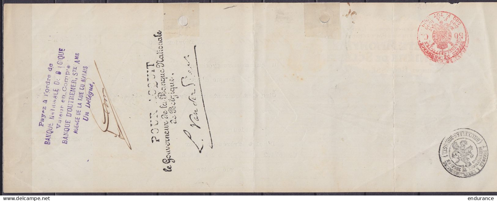 Effet De Commerce "s.a. Lainière De Sclessin" Affr. N°168+174 Càd "BRUSSEL /12 III 1920/ BRUXELLES Pour LIERRE - 1919-1920 Behelmter König