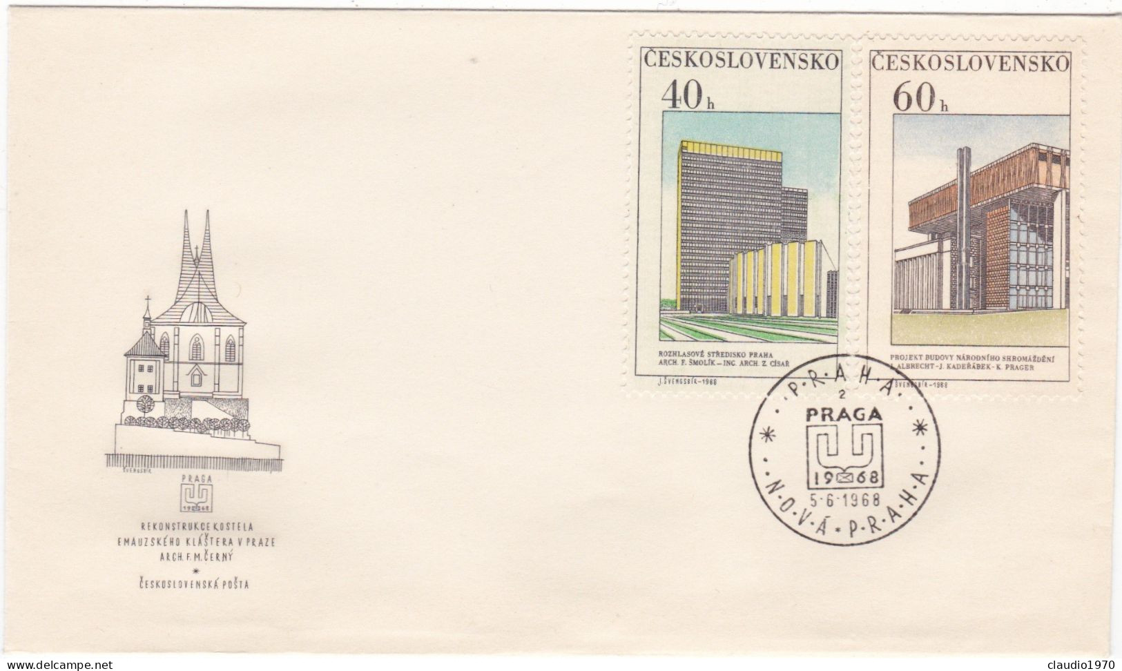 CECOSLOVACCHIA - BUSTA FDC - 1968 - FDC