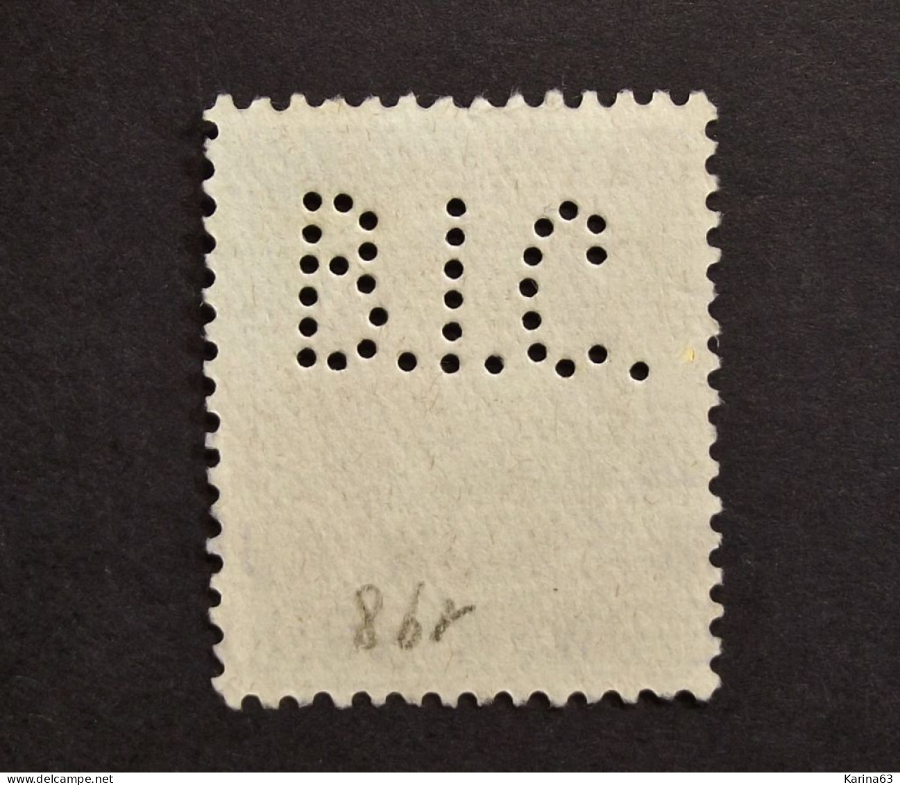 België - Belgique - Perfin Perforé - B.I.C. - Banque Industrielle Chine -  COB 198 - Cancelled - 1909-34