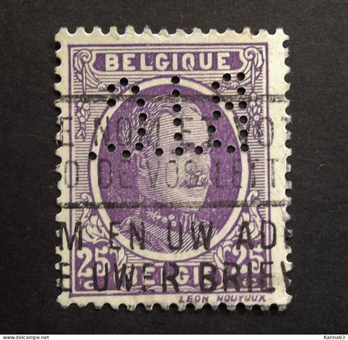 België - Belgique - Perfin Perforé - B.I.C. - Banque Industrielle Chine -  COB 198 - Cancelled - 1909-34