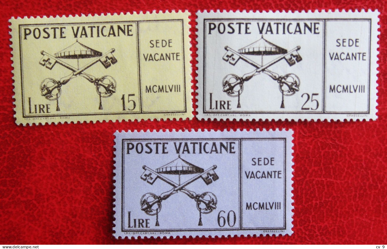 Sede Vacante 1958 Mi 300-302 Yv 265-267 Ongebruikt / MH * VATICANO VATICAN VATICAAN - Neufs