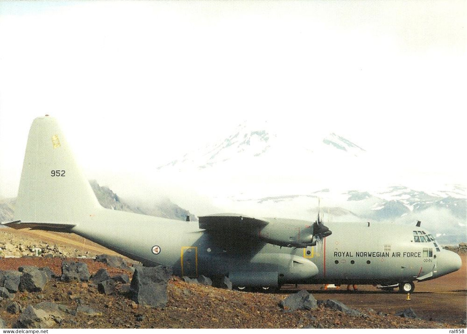 1 AK Island Jan Mayen Zu Norwegen * Flugzeug Royal Norwegian Air Force C-130 Und Der 2277 M Hohen Vulkan Beerenberg * - Noruega