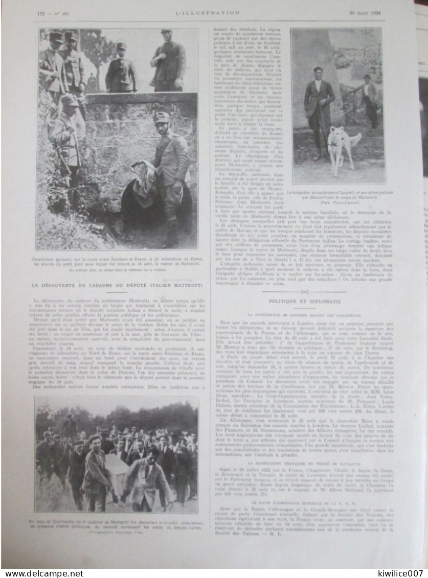 1924  Decouverte Du Cadavre Du Député Italien MATTEOTTI  Carabinier Caratelli  CHIEN POLICIER ROUTE SOFORANO RIANO - Unclassified