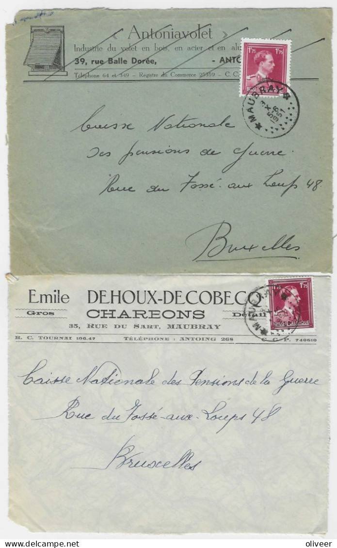 2 Briefvoorzijden - Devants De Lettre - MAUBRAY - Postmarks With Stars