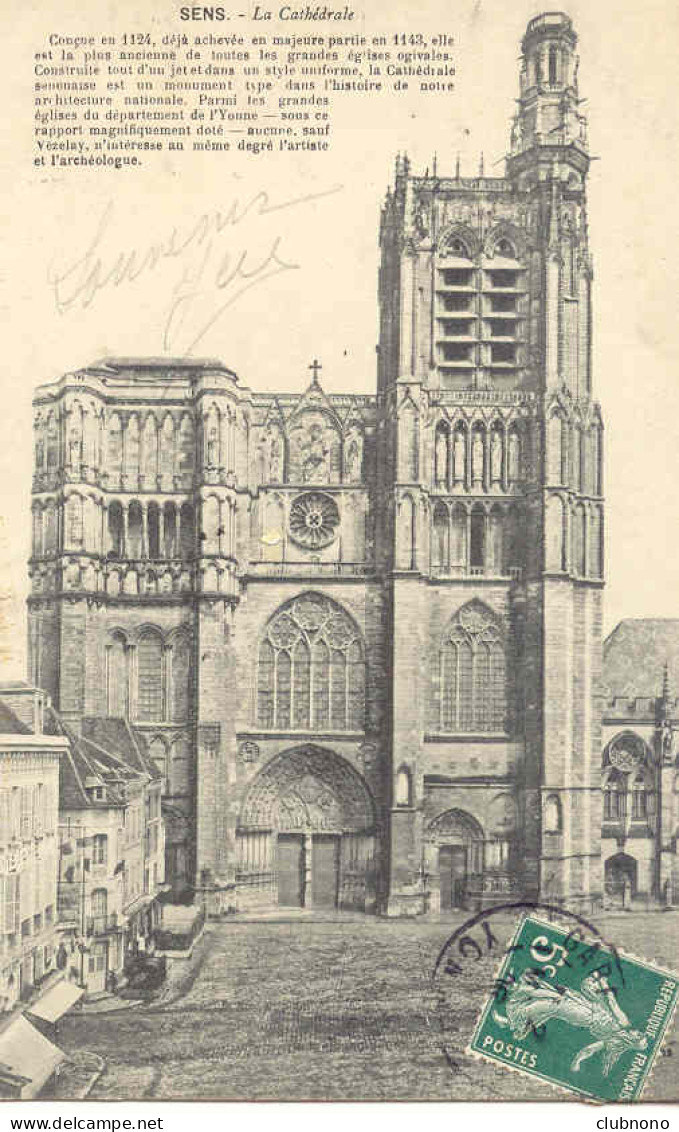 CPA - SENS - LA CATHEDRALE (1908) - Sens