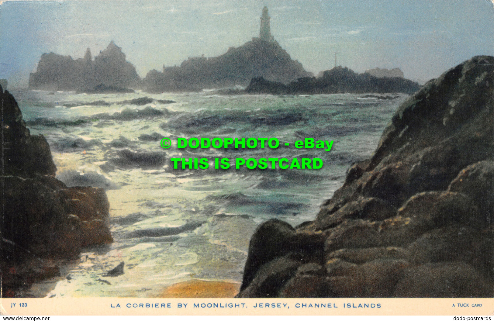 R519098 Jersey. Channel Islands. La Corbiere By Moonlight. Tuck. Rapholette Seri - Mondo